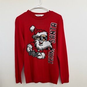 H&M Red Santa Gamer Boys Sweater